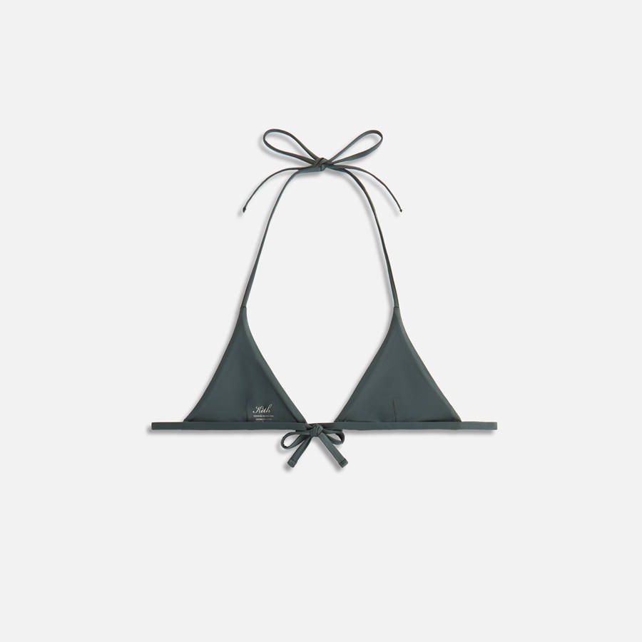 Deep Green Women Kith Talia II Monogram Wave Tie Top Swim | 2504-WIBKP