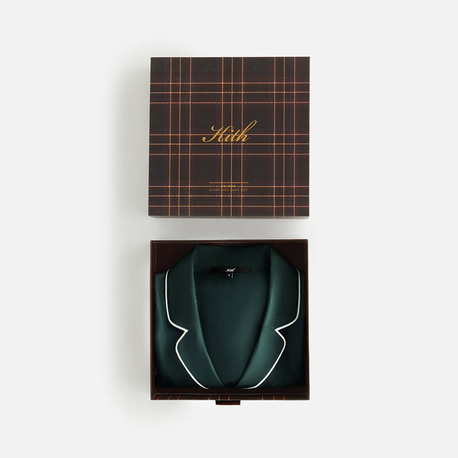 Deep Green / White Women Kith Crest Monogram Pajama Set Underwear | 7036-JZBMW