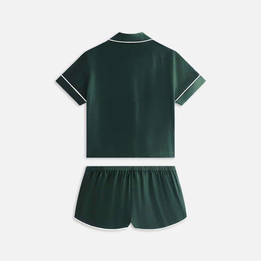 Deep Green / White Women Kith Crest Monogram Pajama Set Underwear | 7036-JZBMW