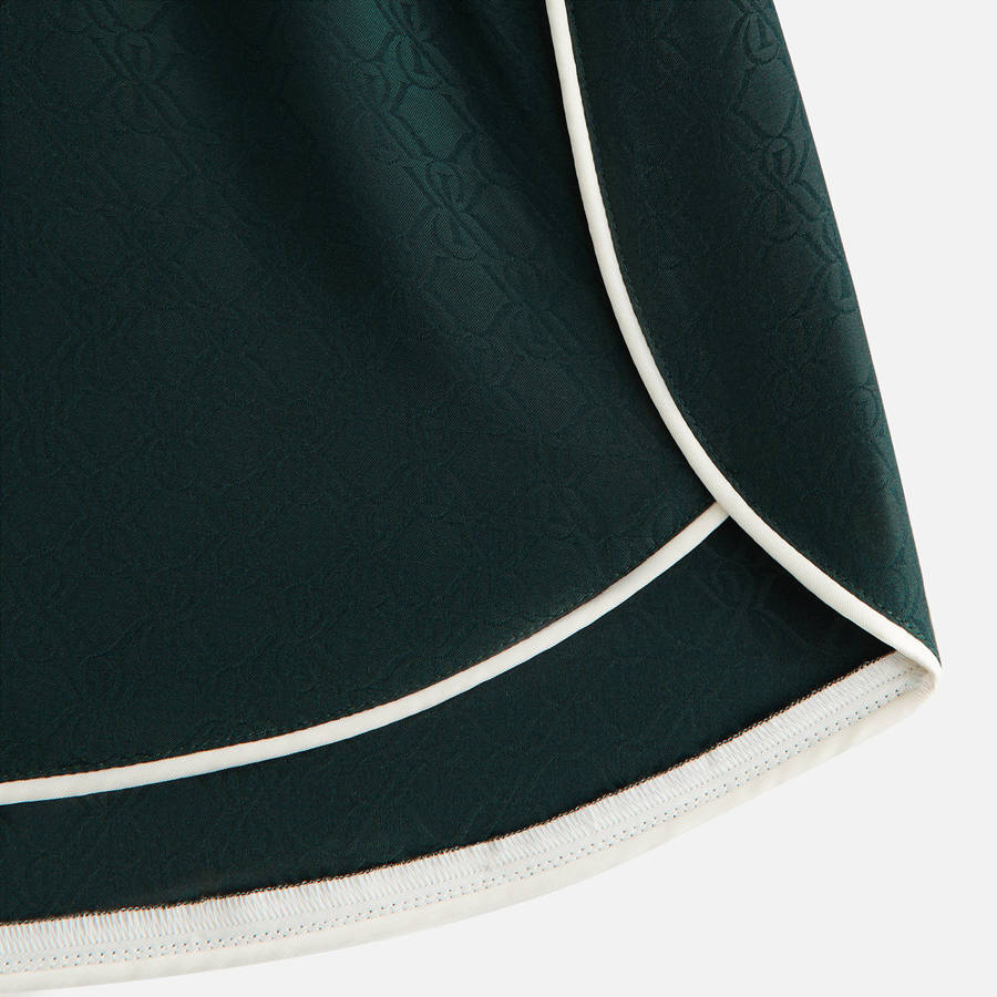 Deep Green / White Women Kith Crest Monogram Pajama Set Underwear | 7036-JZBMW