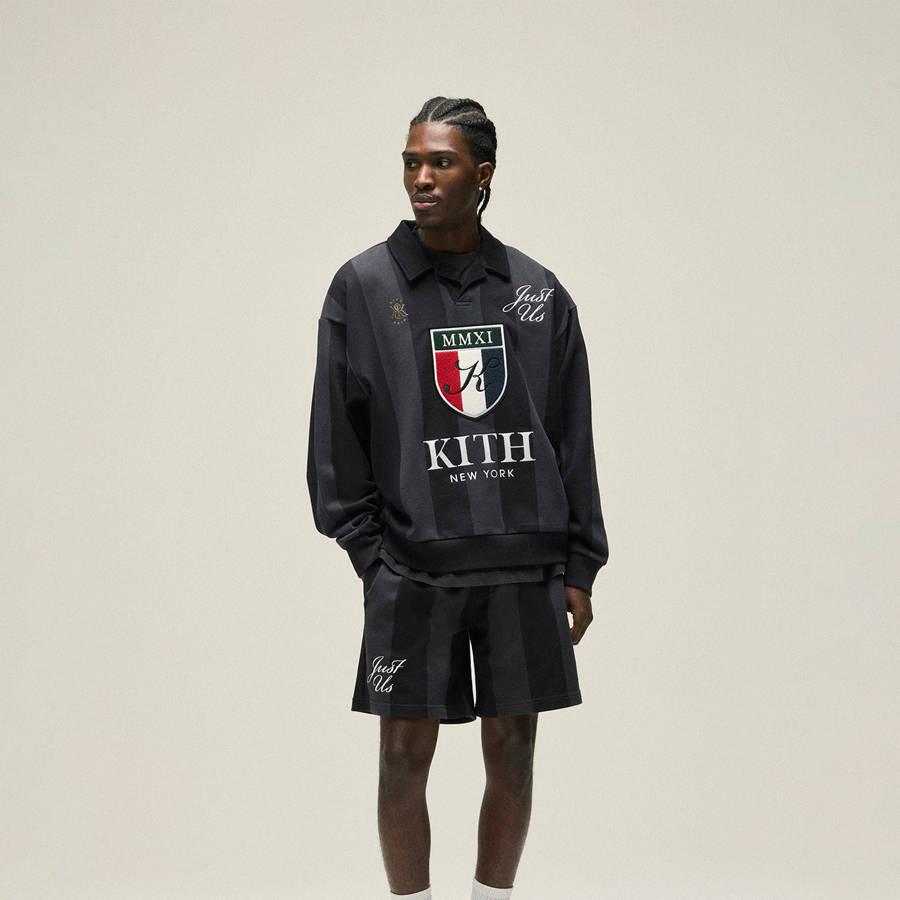 Deep Grey Men Kith Nelson Collared Pullover Shirts | 8403-MUCJR