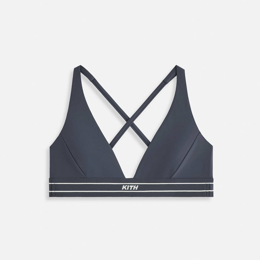 Deep Grey Women Kith Cay Plunge Active Bra Underwear | 9041-RQZYD