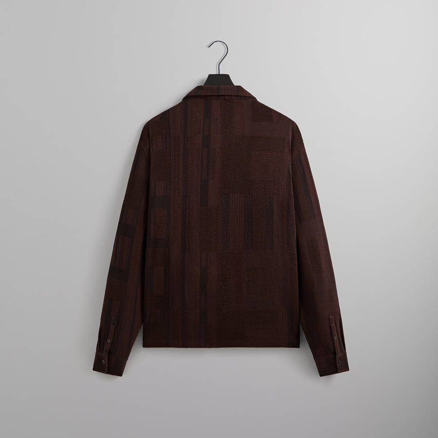 Deep Red Men Kith Geometric Knit Cohen Shirts | 9751-NXJGF