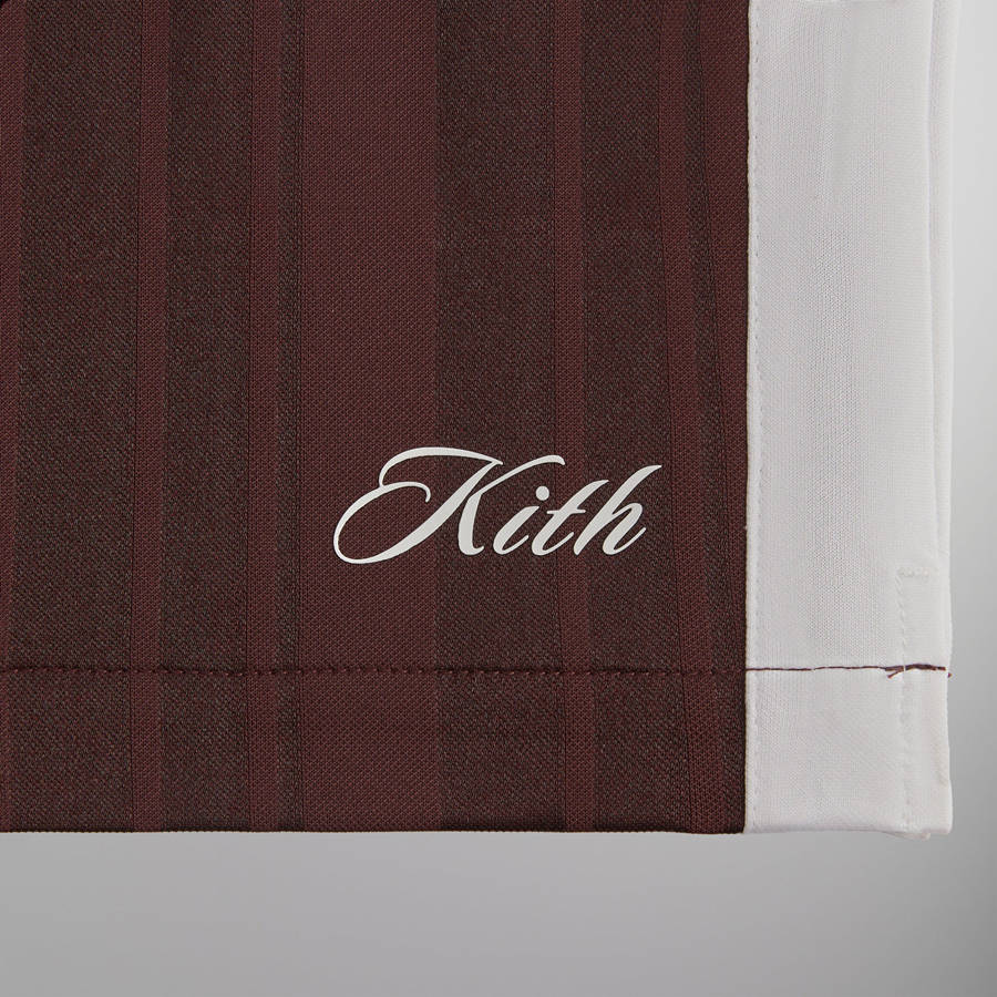 Deep Red Men Kith Pinstripe Tricot Active Shorts | 7126-RGHFO