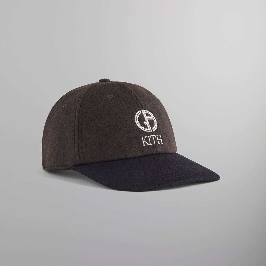 Deep Red Men Kith and Giorgio Armani Two Tone Baseball Cap | 3482-ARGYX
