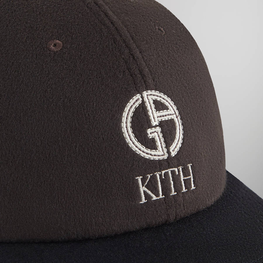 Deep Red Men Kith and Giorgio Armani Two Tone Baseball Cap | 3482-ARGYX