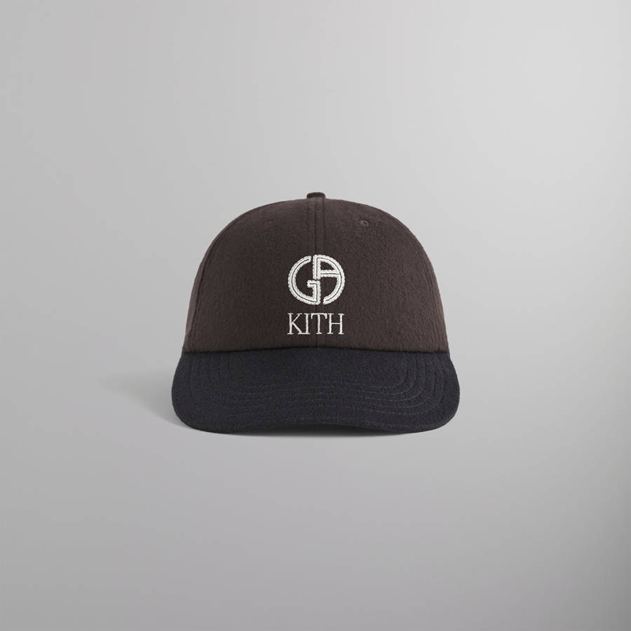 Deep Red Men Kith and Giorgio Armani Two Tone Baseball Cap | 3482-ARGYX
