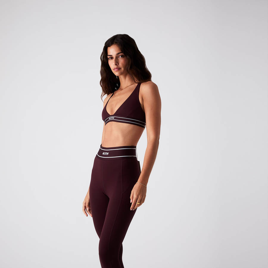 Deep Red Women Kith Cay Plunge Active Bra Underwear | 3201-NYWOR