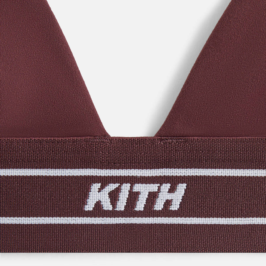 Deep Red Women Kith Cay Plunge Active Bra Underwear | 3201-NYWOR