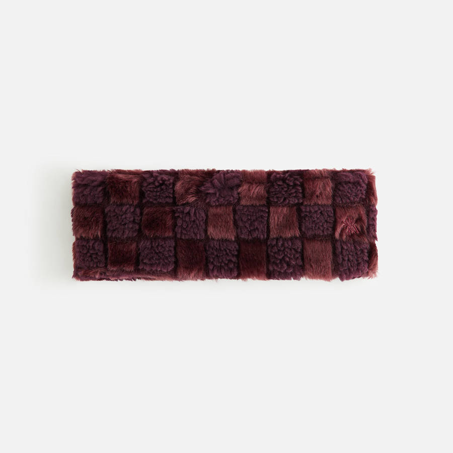 Deep Red Women Kith Jacquard Fur Headband Headwear | 3217-HWIOL
