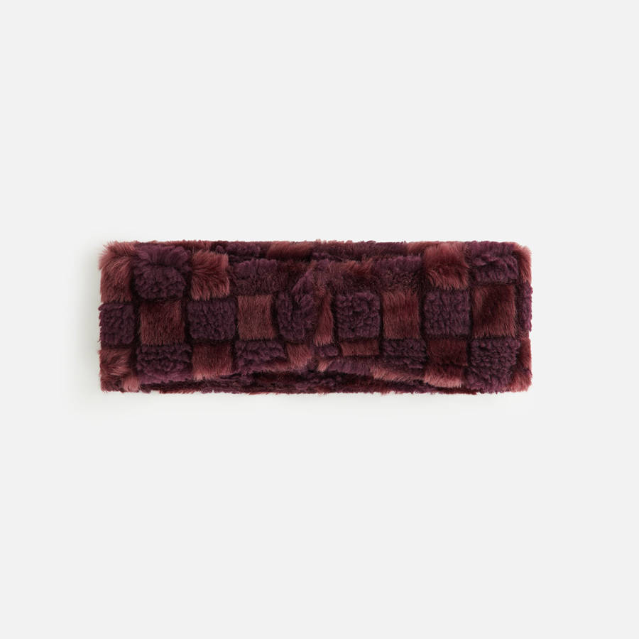 Deep Red Women Kith Jacquard Fur Headband Headwear | 3217-HWIOL