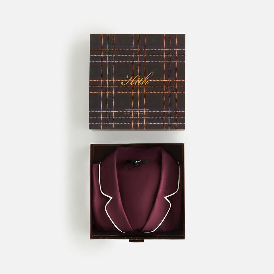 Deep Red / White Women Kith Crest Monogram Pajama Set Underwear | 8352-KGOUB