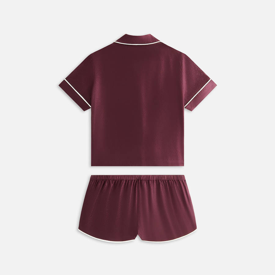 Deep Red / White Women Kith Crest Monogram Pajama Set Underwear | 8352-KGOUB