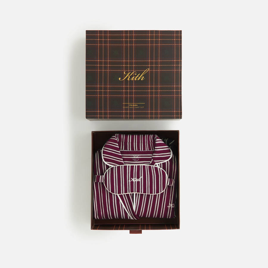 Deep Red / White Women Kith Striped Pajama Set Underwear | 3968-MOFBZ