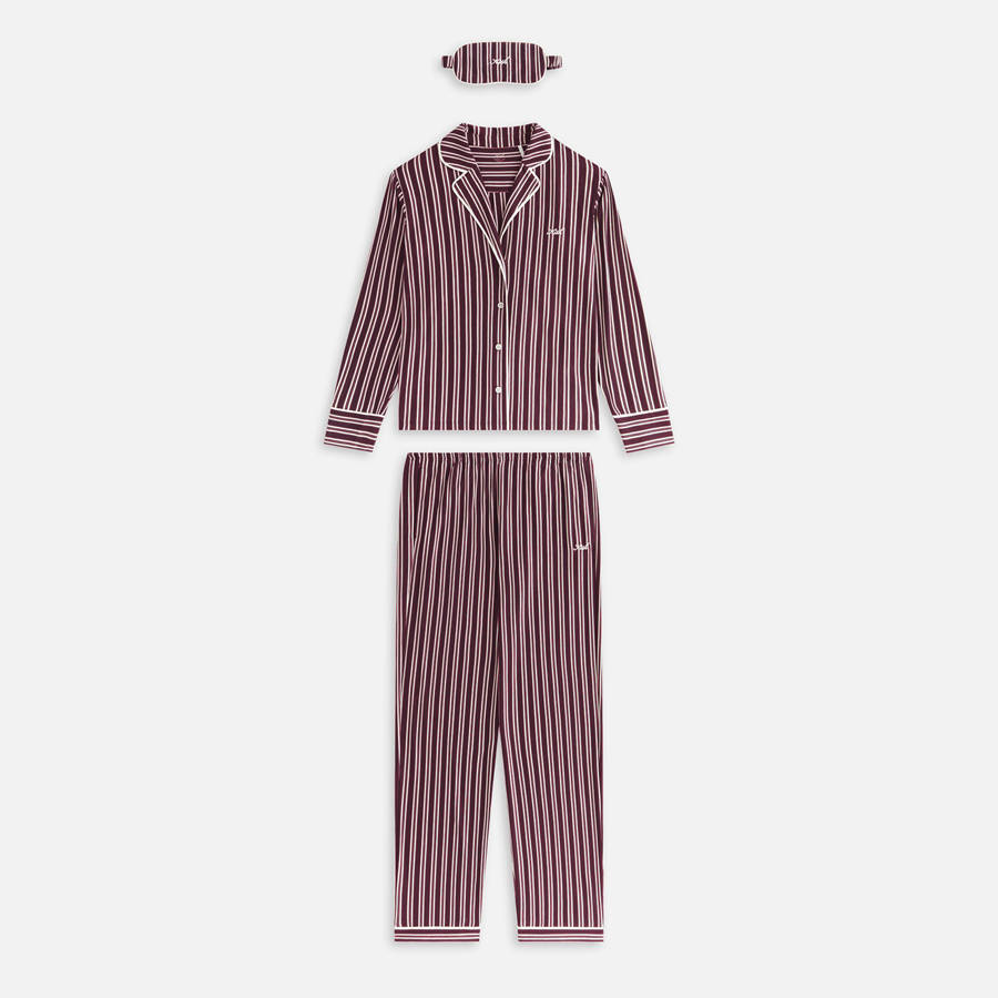 Deep Red / White Women Kith Striped Pajama Set Underwear | 3968-MOFBZ
