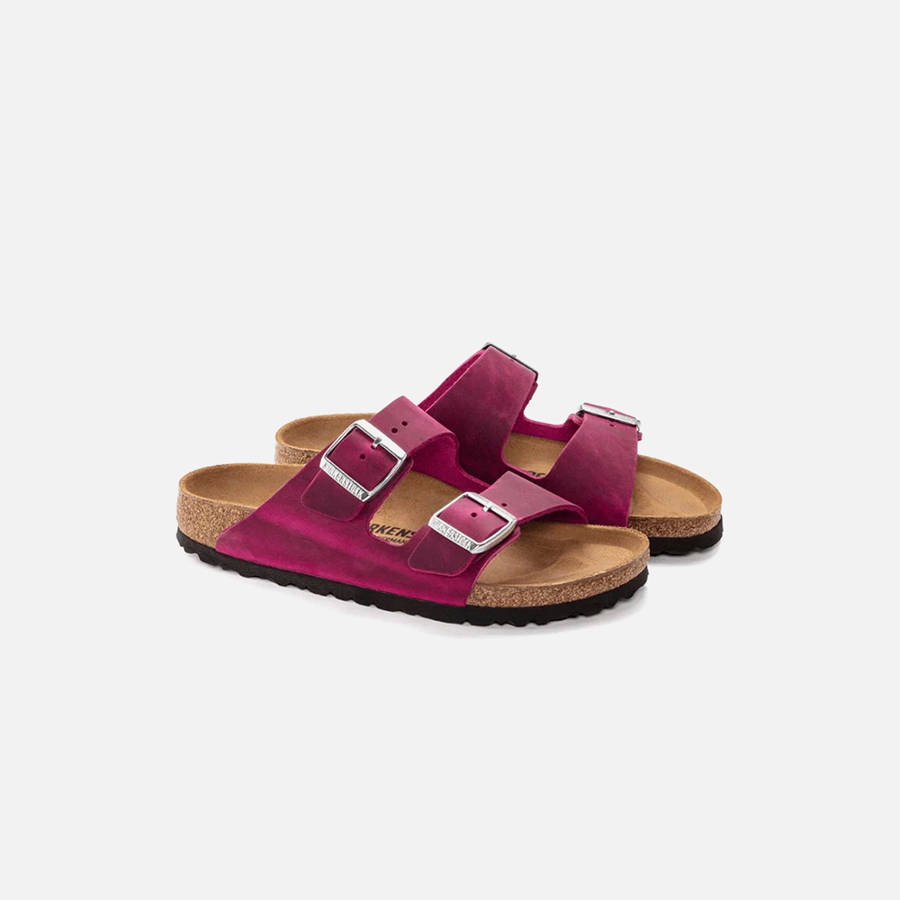 Fuchsia Men Kith Birkenstock Arizona Oiled Leather Sandals | 9105-AELIY