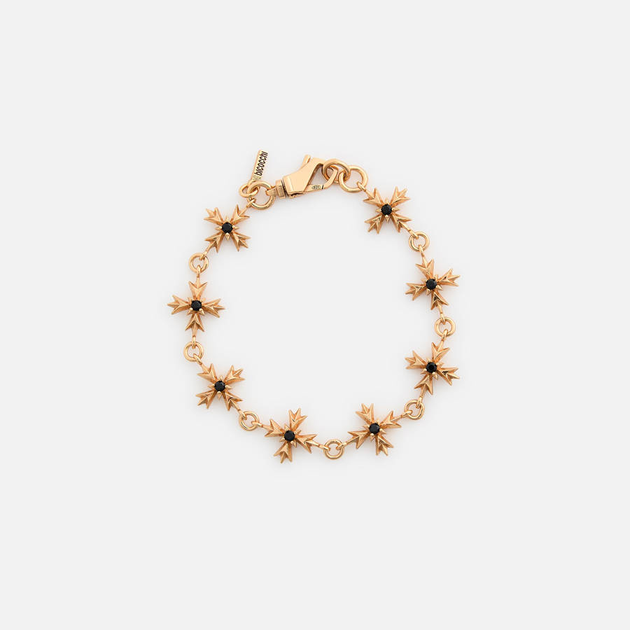 Gold Men Kith Emanuele Bicocchi Gold Black Zirconia Crest Bracelet Jewelry | 1045-FRSPH