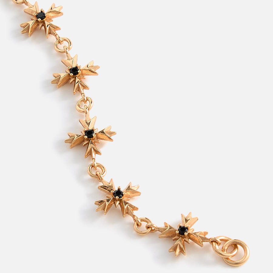 Gold Men Kith Emanuele Bicocchi Gold Black Zirconia Crest Bracelet Jewelry | 1045-FRSPH