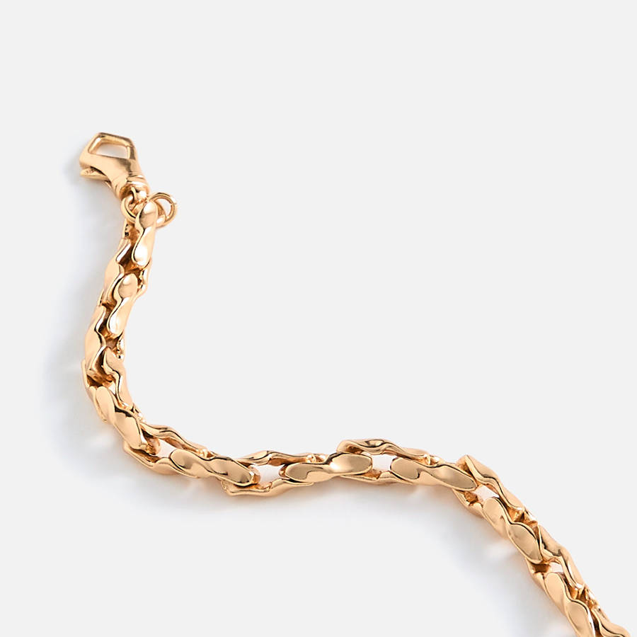Gold Men Kith Emanuele Bicocchi Gold Hammered Chain Bracelet (Large) Jewelry | 8297-LNHYD