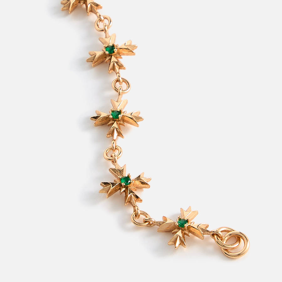Gold Men Kith Emanuele Bicocchi Green Zirconia Crest Bracelet Jewelry | 8450-HBWKJ