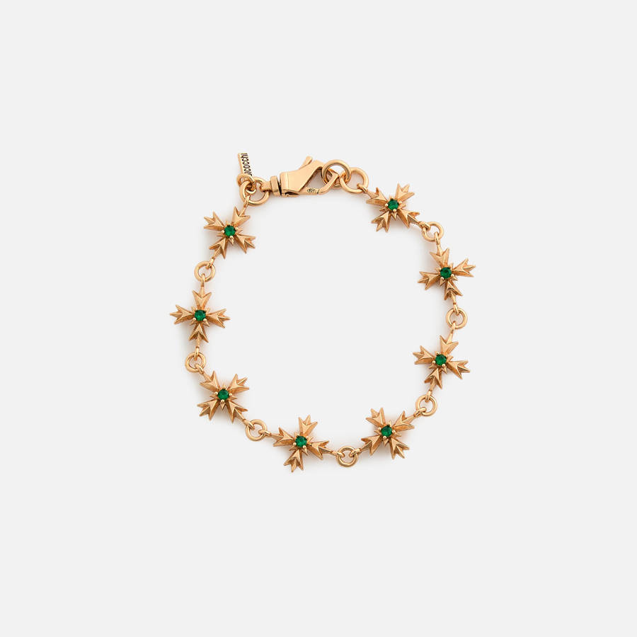 Gold Men Kith Emanuele Bicocchi Green Zirconia Crest Bracelet Jewelry | 8450-HBWKJ