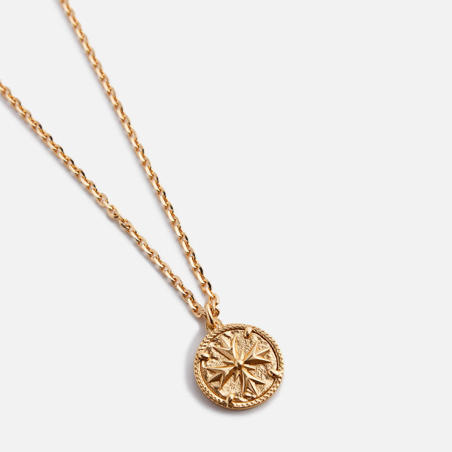 Gold Men Kith Emanuele Bicocchi Lily Coin Pendant Necklace Large Jewelry | 8620-MOGNU
