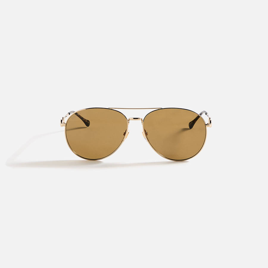 Gold Men Kith Gucci Aviator Sunglasses | 6794-DOTAC