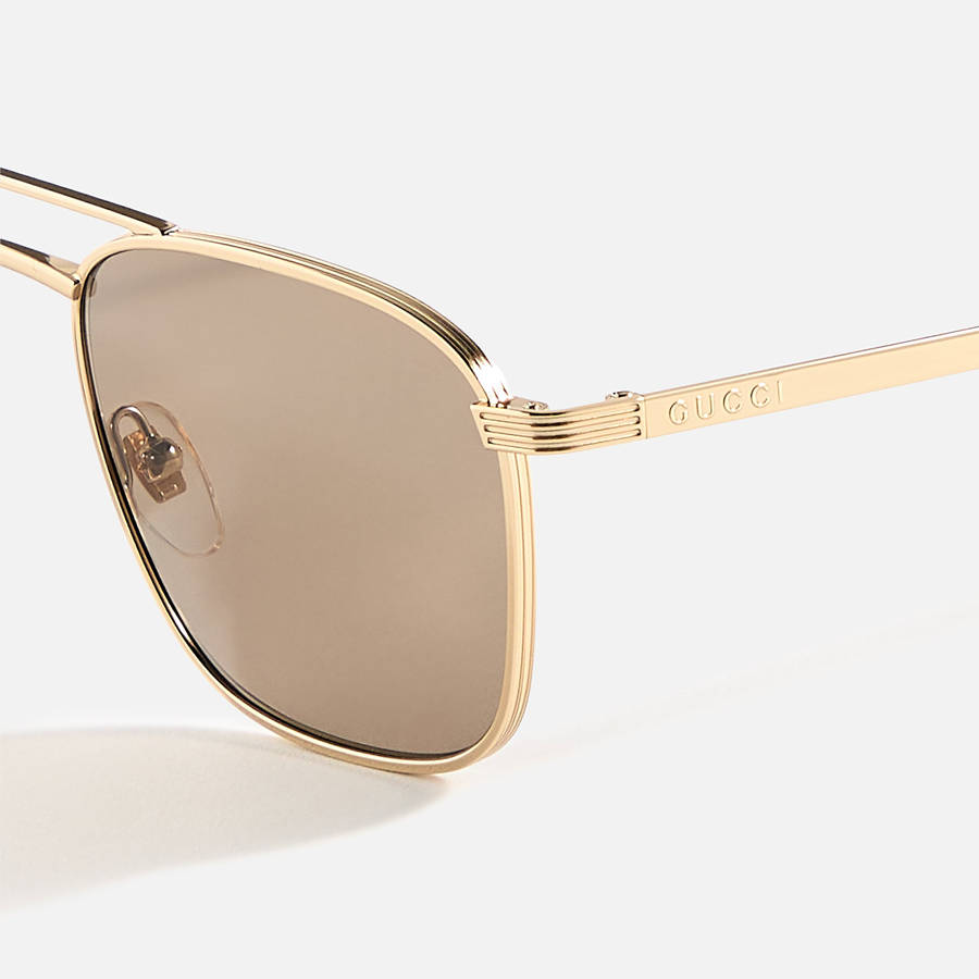 Gold Men Kith Gucci Rectangular Frames Sunglasses | 9706-RJXYQ