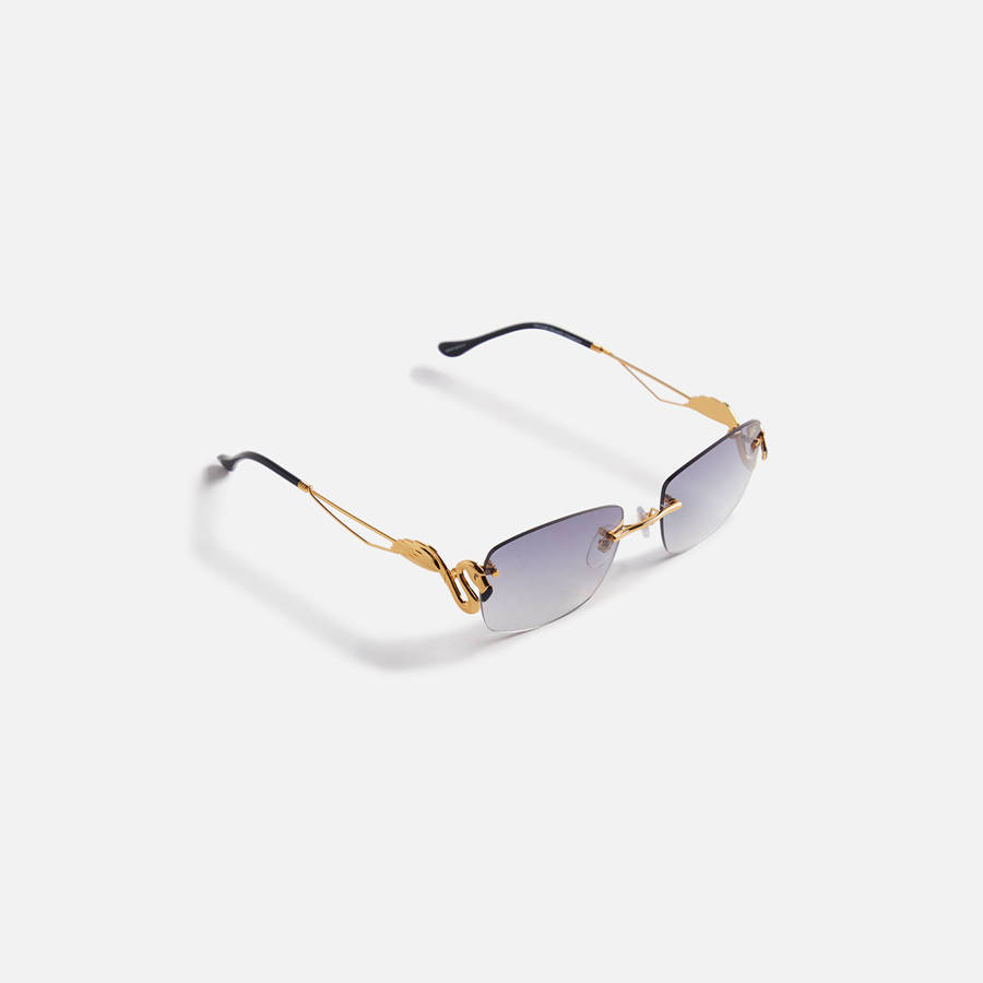 Gold Men Kith Vintage Frames Flamingo 24Kt Yellow Gold Sunglasses | 8031-MPVFJ