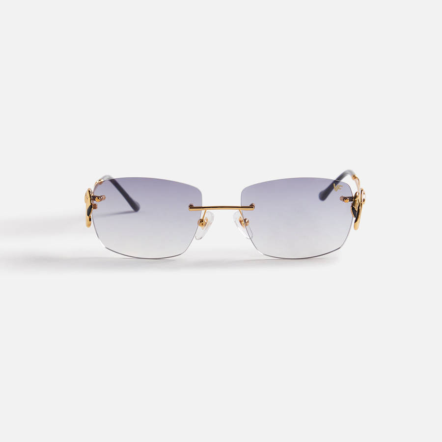 Gold Men Kith Vintage Frames Flamingo 24Kt Yellow Gold Sunglasses | 8031-MPVFJ
