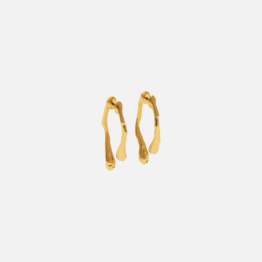 Gold Women Kith Alexis Bittar Drippy Front Back Post Earrings Jewelry | 9175-CSUXI