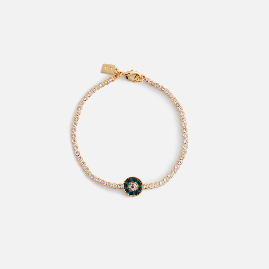 Gold Women Kith Crystal Haze Evil Eye Protection Bracelet Jewelry | 1085-GUIFK