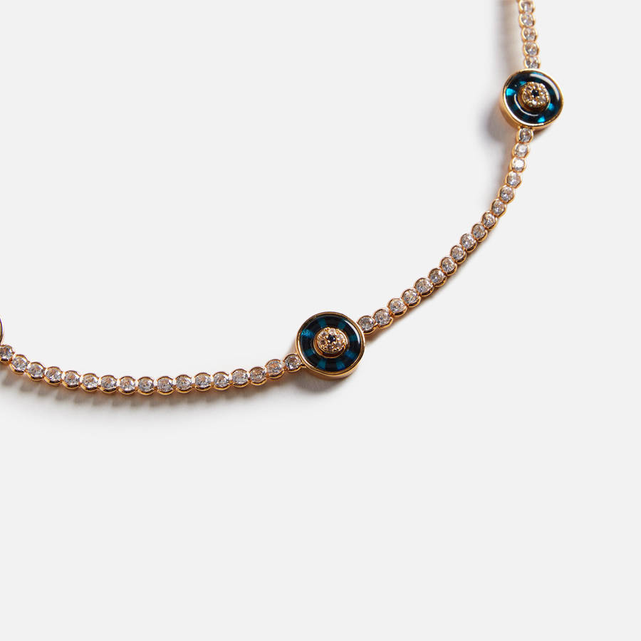 Gold Women Kith Crystal Haze Exclusive Evil Eye Protection Necklace Jewelry | 4192-EDVFB