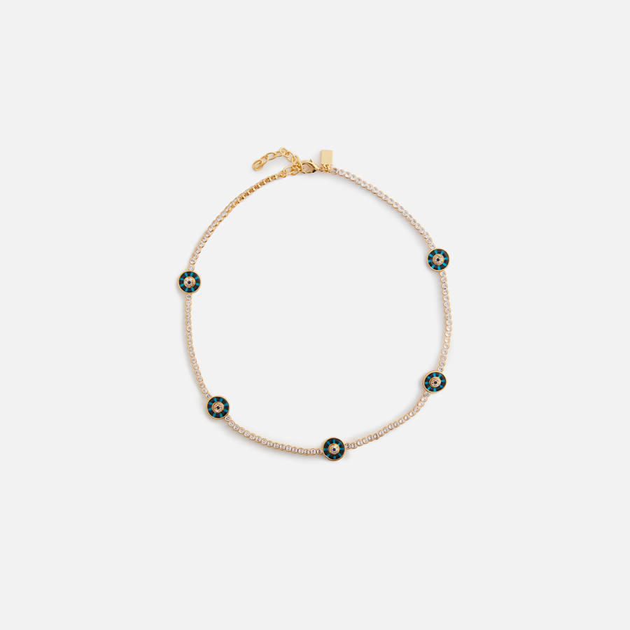 Gold Women Kith Crystal Haze Exclusive Evil Eye Protection Necklace Jewelry | 4192-EDVFB