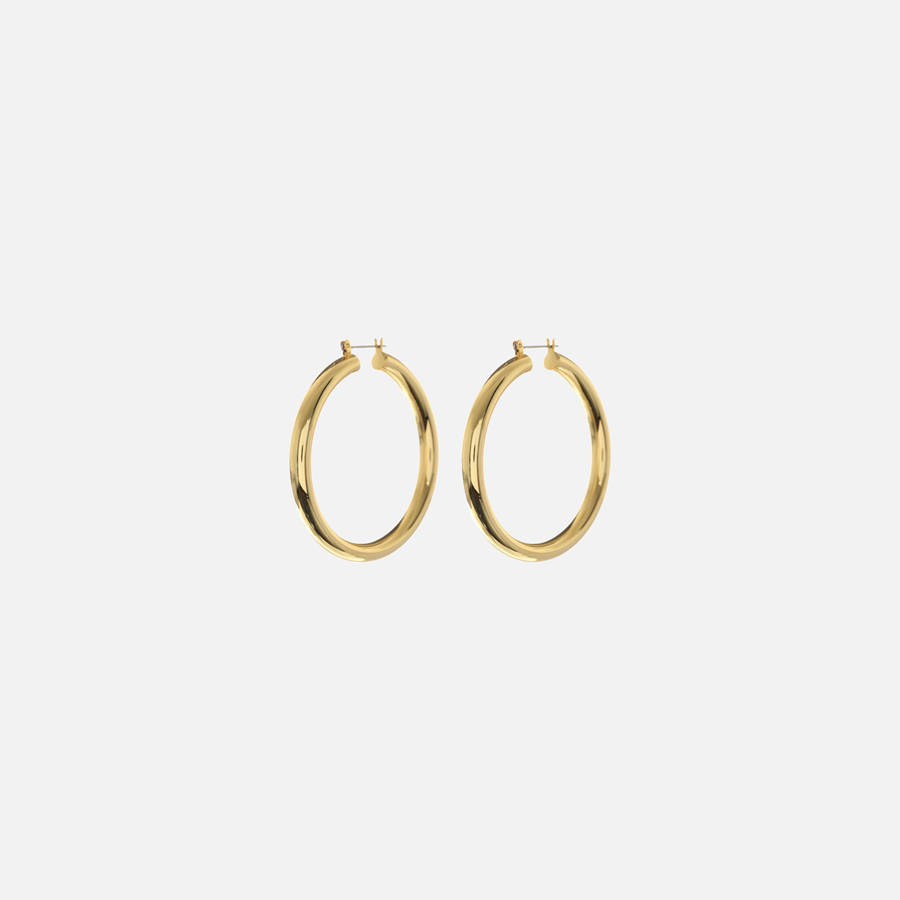 Gold Women Kith Luv AJ Amalfi Tube Hoop Earrings Jewelry | 4391-SDKZI