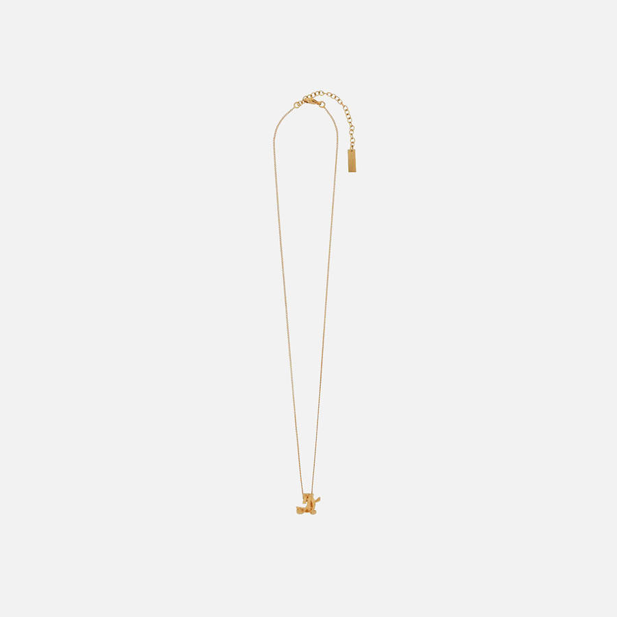 Gold Women Kith Saint Laurent YSL Twist Charm Necklace Jewelry | 5642-JRMGC