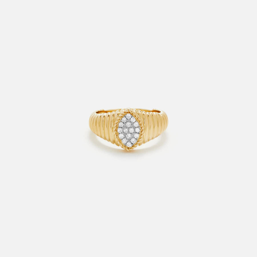 Gold Women Kith Yvonne Leon Baby Chevaliere Marquise Berlingot Diamants Jewelry | 6021-RGKJD
