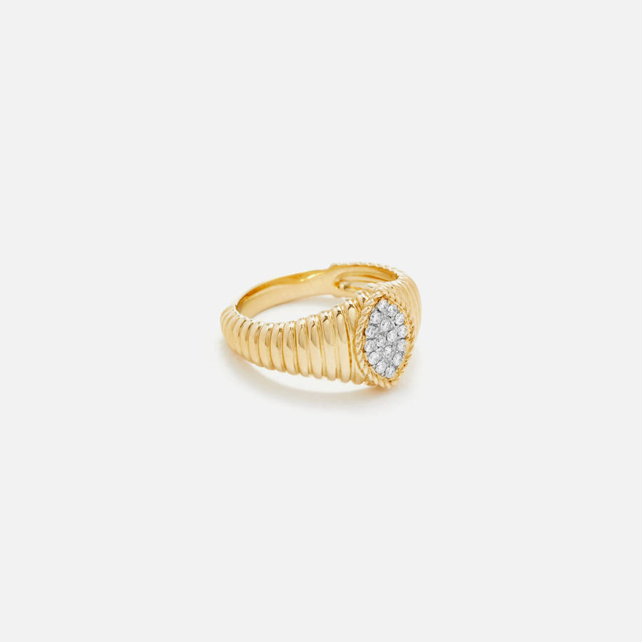 Gold Women Kith Yvonne Leon Baby Chevaliere Marquise Berlingot Diamants Jewelry | 6021-RGKJD