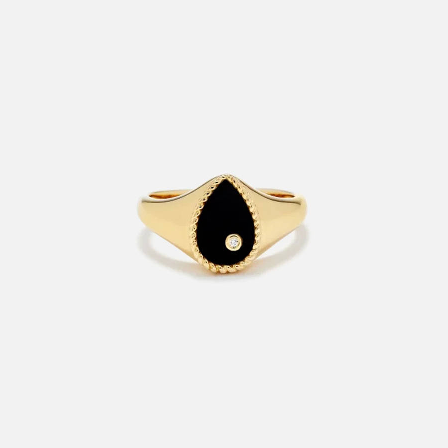 Gold Women Kith Yvonne Leon Pear Shaped Signet Ring Jewelry | 4859-XRHJG