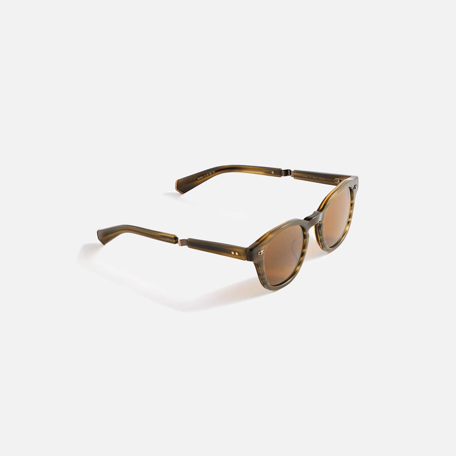 Gold / Brown Men Kith Garrett Leight Mr. Leight James Sunglass Sunglasses | 5421-CUQKP