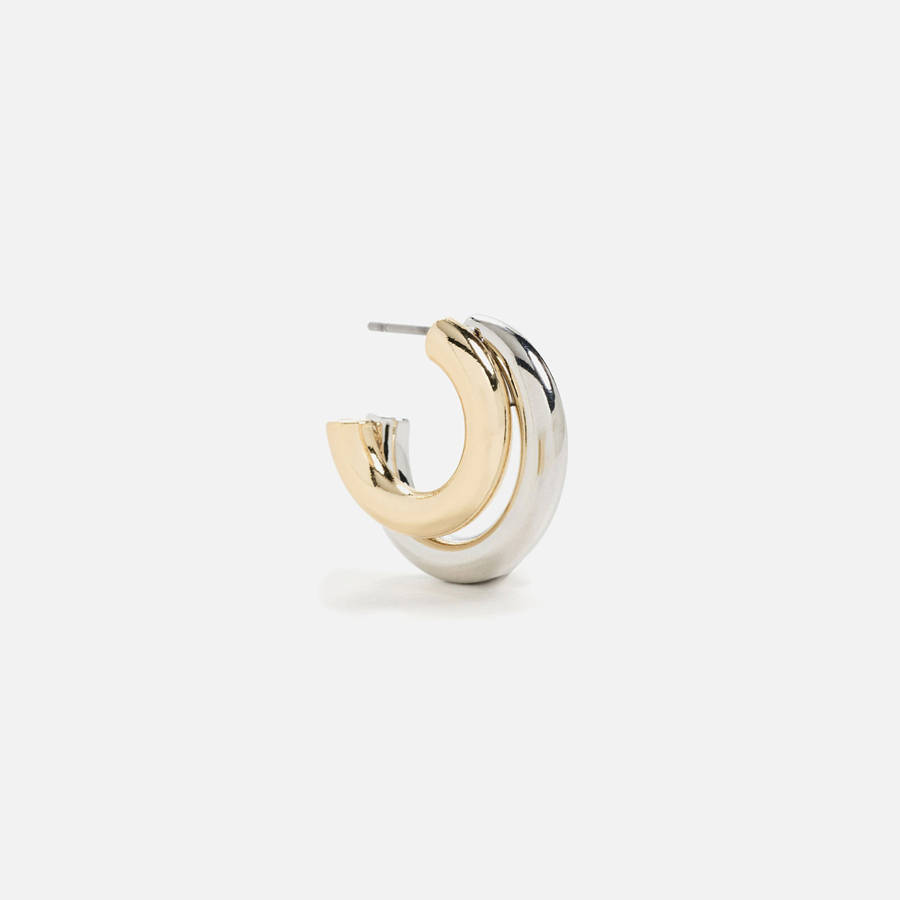 Gold / Silver Women Kith SHASHI Two Toned Double Hoop Jewelry | 1804-MATDC