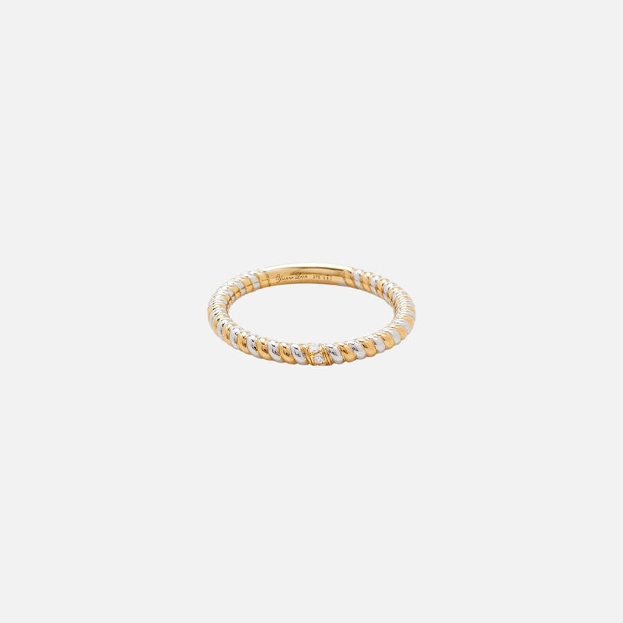 Gold / White Women Kith Yvonne Leon Alliance Mini Twist Ring Jewelry | 7305-ZJEQL