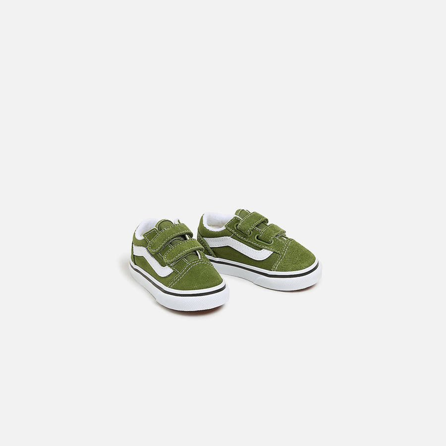Green Kids' Kith VANS TD Old Skool V Crib Sneakers | 8512-IWGTP