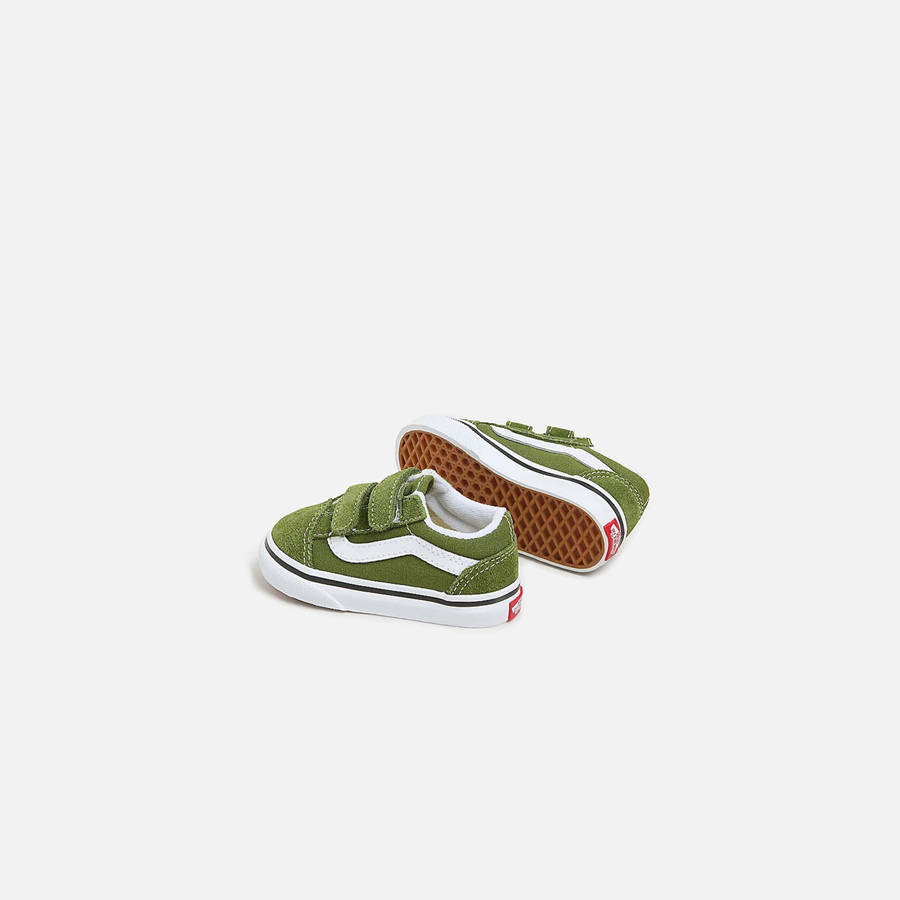 Green Kids' Kith VANS TD Old Skool V Crib Sneakers | 8512-IWGTP