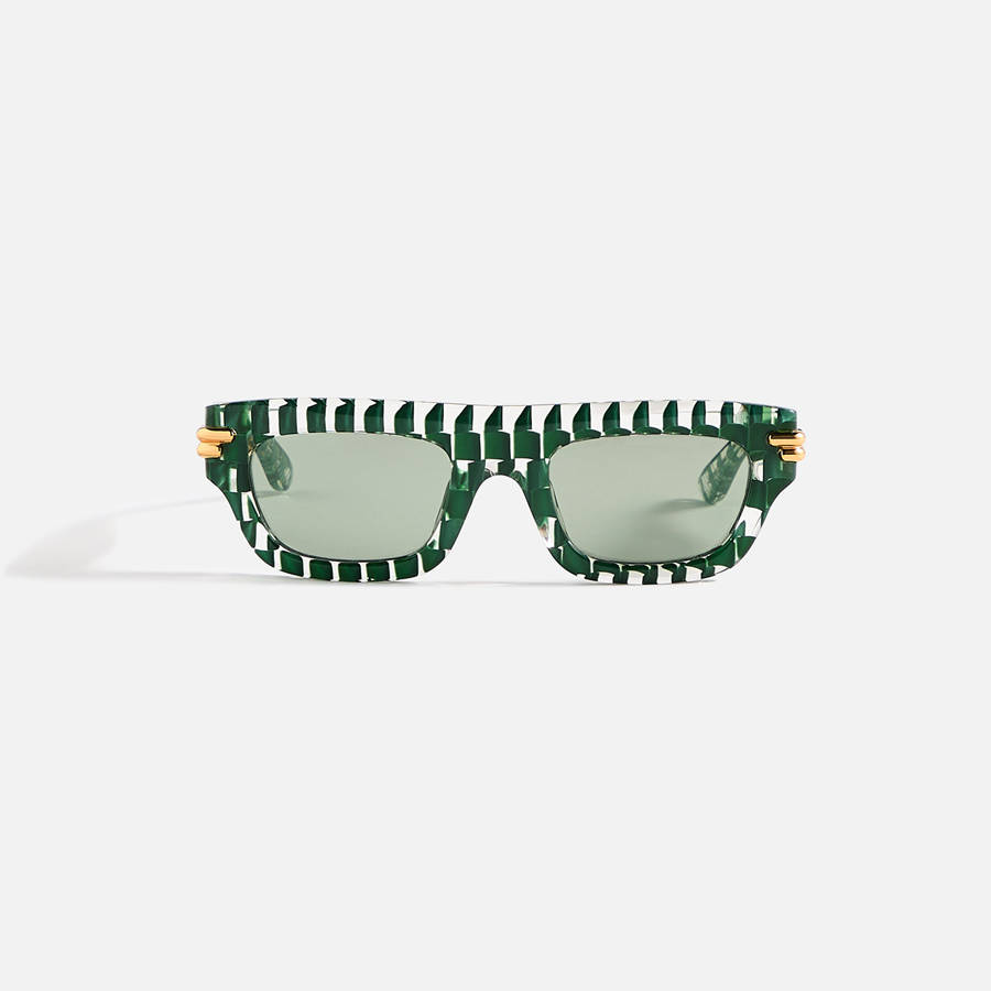 Green Men Kith Bottega Veneta Mitre Square Frame Sunglasses | 1364-LZNWB
