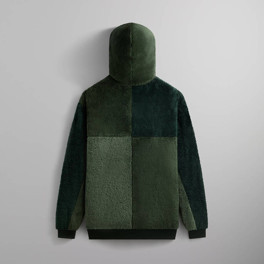 Green Men Kith Color-Blocked Plush Hoodie | 4218-YLQGX