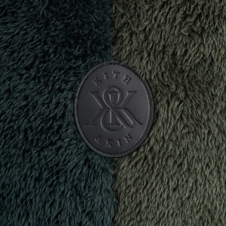 Green Men Kith Color-Blocked Plush Hoodie | 4218-YLQGX