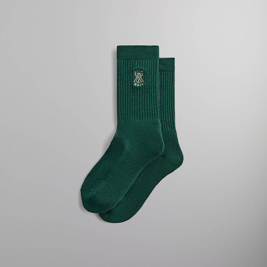 Green Men Kith Crest Socks | 4523-DFPZW