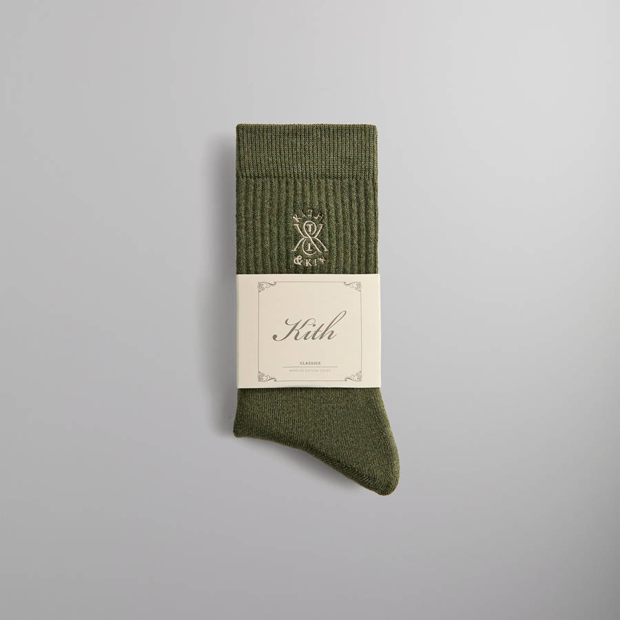 Green Men Kith Crest Socks | 5837-DZHMG