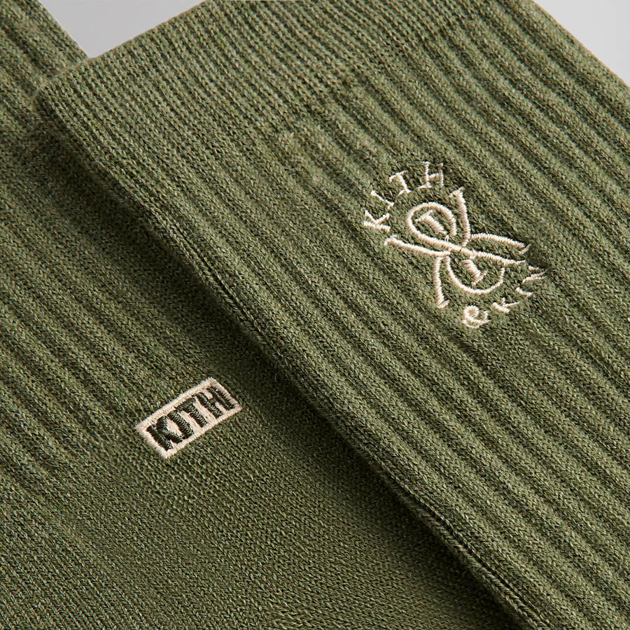 Green Men Kith Crest Socks | 5837-DZHMG
